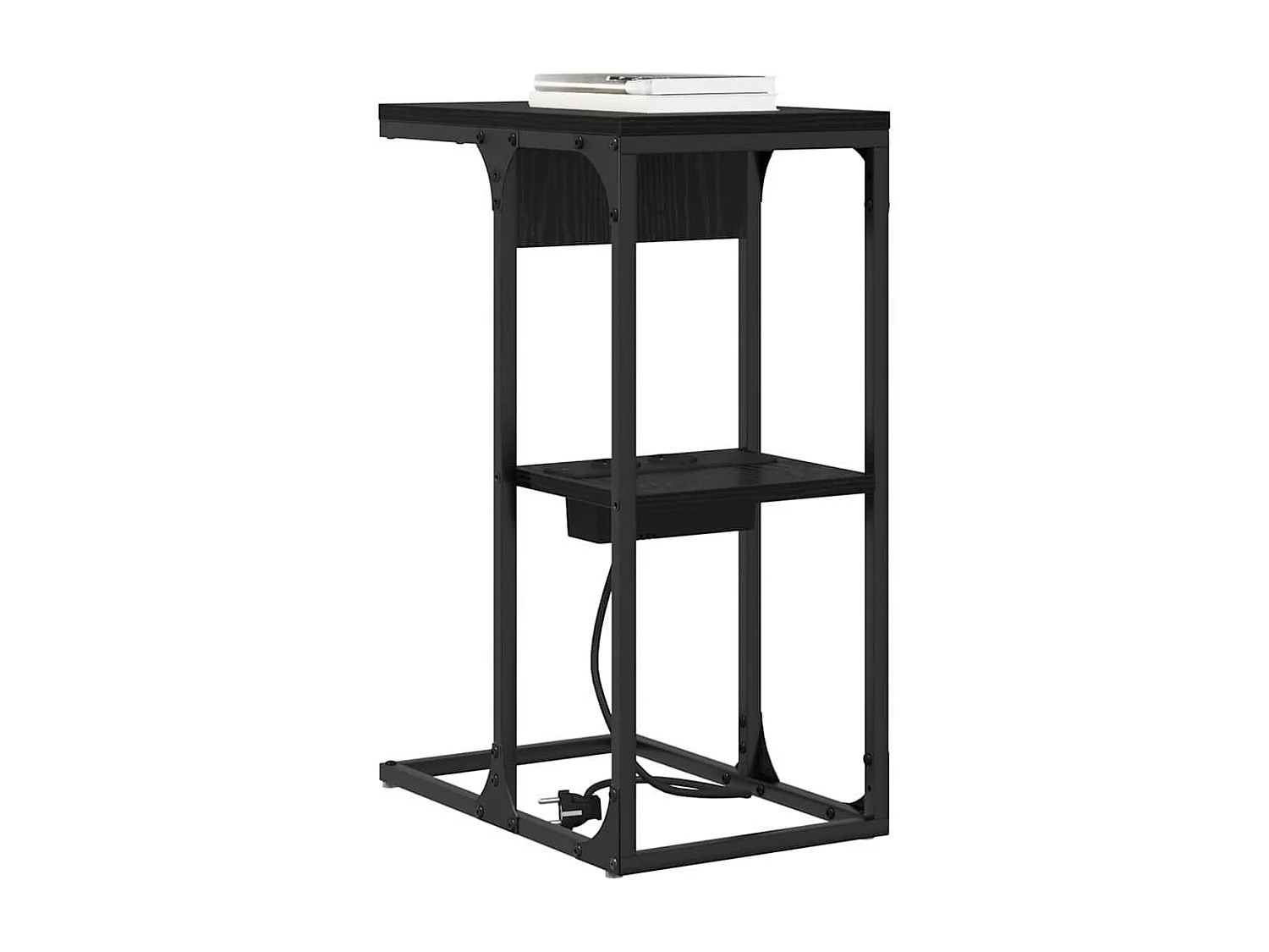 Mesa de Noche | Mesa auxiliar | Mesita de noche Roble negro 41.5x26x60.5 cm