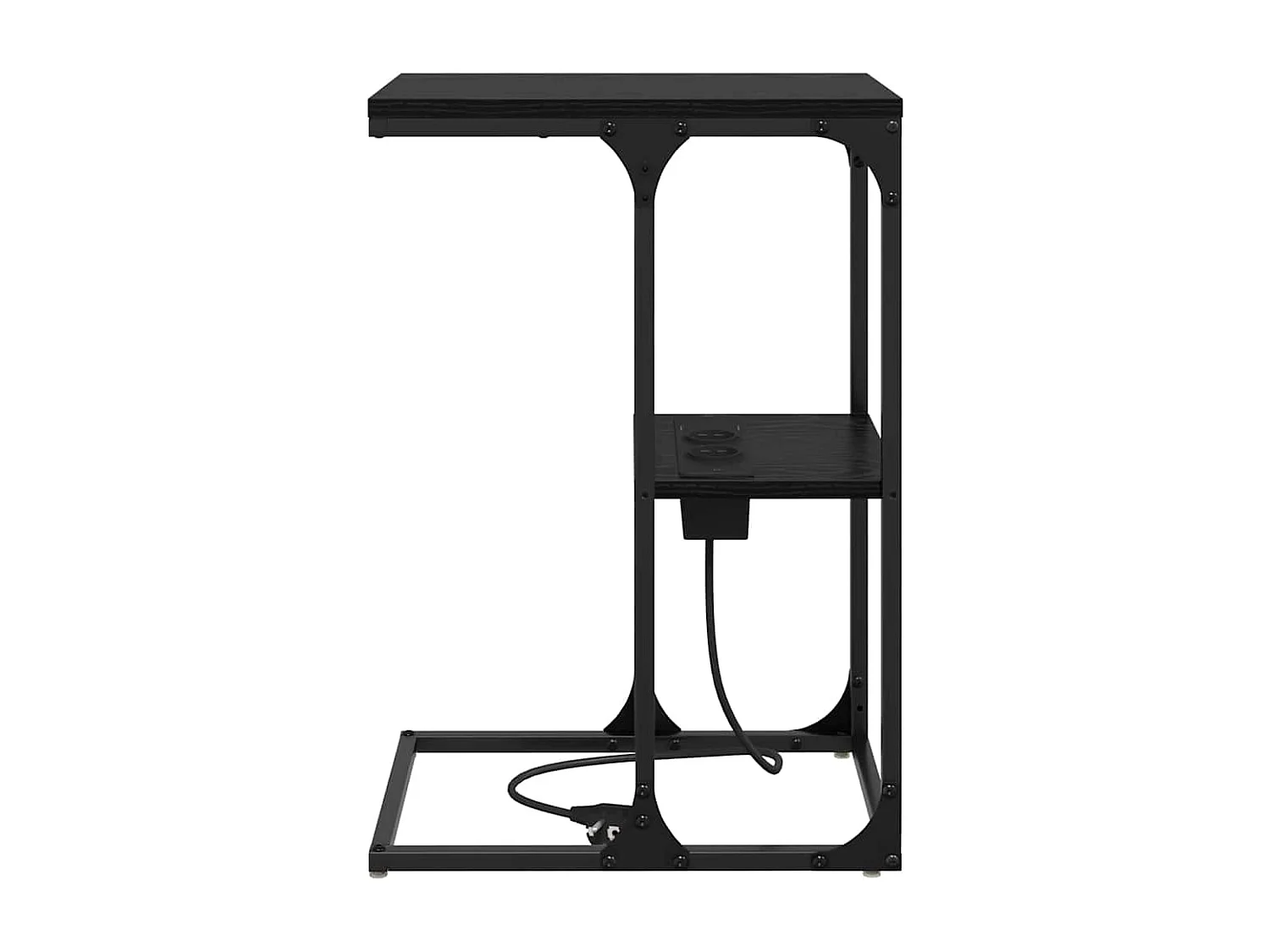 Mesa de Noche | Mesa auxiliar | Mesita de noche Roble negro 41.5x26x60.5 cm