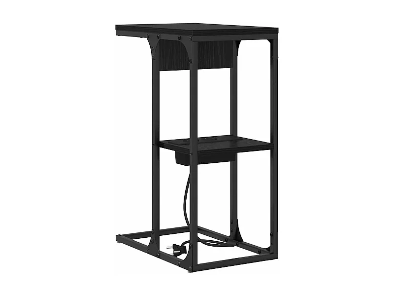 Mesa de Cabeceira | Criado-mudo Moderno Carvalho preto 41.5x26x60.5 cm