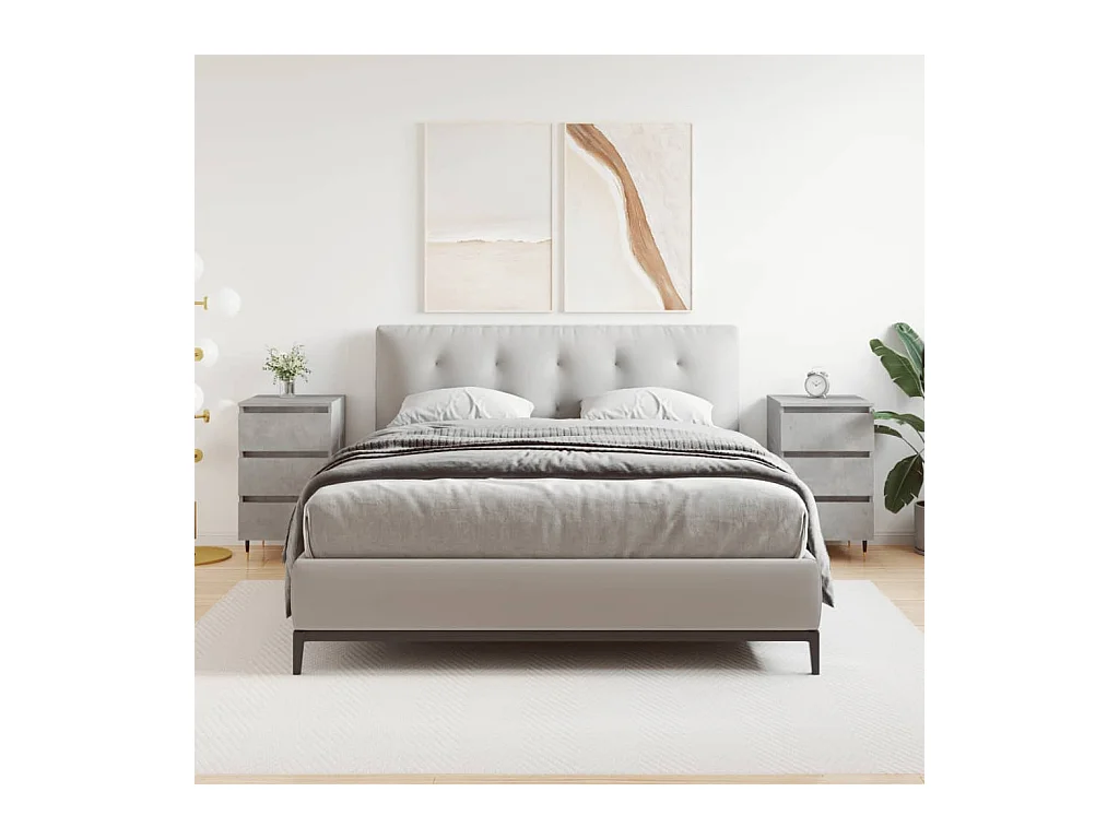 Mesitas de noche | Mesilla de noche 2 uds madera ingeniería gris hormigón 40x35x69 cm