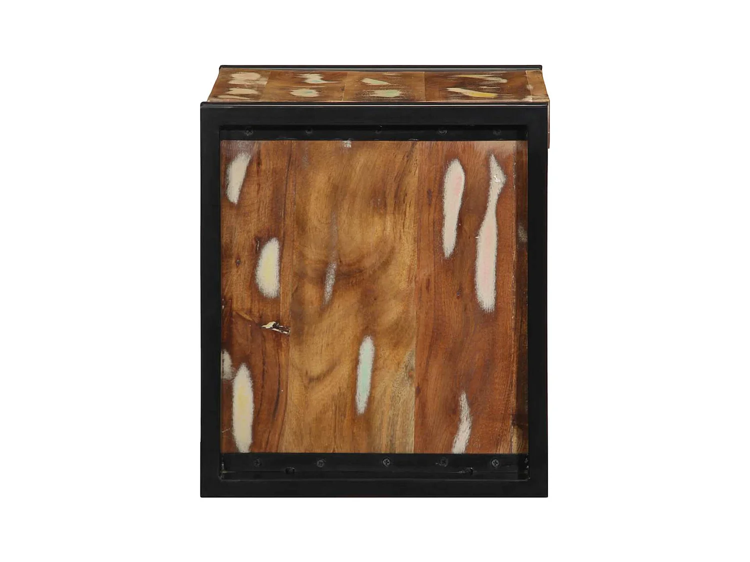 Mesilla de noche | Mesita de noche multicolor 40x35x40 cm madera maciza reciclada