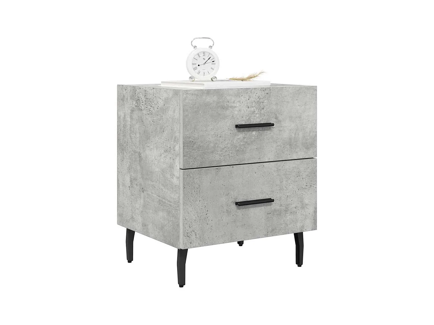 Mesita de noche | Mesilla de noche 2 uds. madera ingeniería gris hormigón 40x35x47,5cm