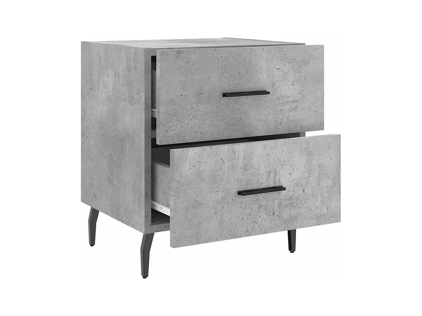 Mesita de noche | Mesilla de noche 2 uds. madera ingeniería gris hormigón 40x35x47,5cm