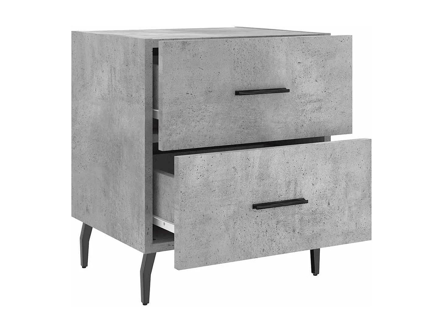 Nachttisch 2er Set-Beistelltisch-Nachttischkommode Betongrau 40x35x47,5 cm Holzwerkstoff SHL38851