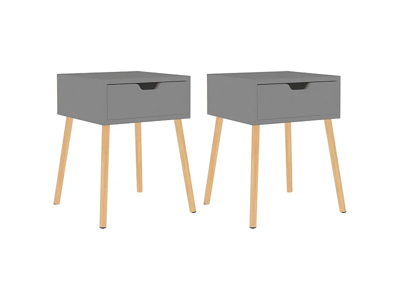 Mesitas de noche | Mesilla de noche 2 uds madera de ingeniería gris 40x40x56 cm
