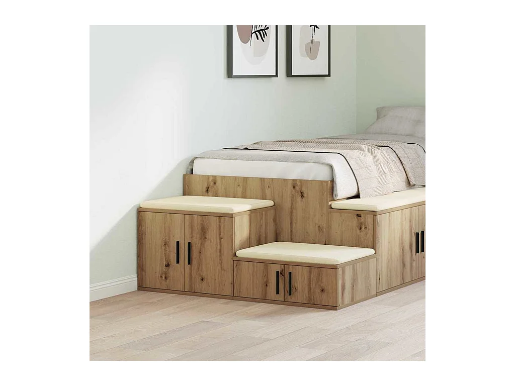 Mueble de almacenaje | Cabinete de Noche | Mesa auxiliar Roble artisan 103x41x40 cm