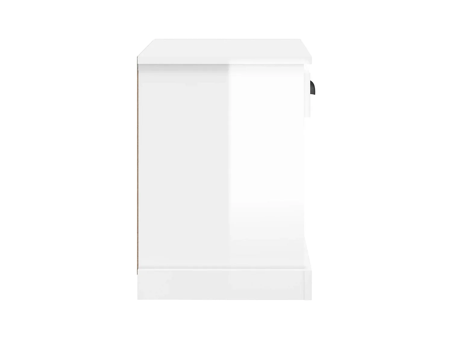 Lot de 2 Tables de chevet avec compartiments ouverts blanc brillant 43x36x50 cm
