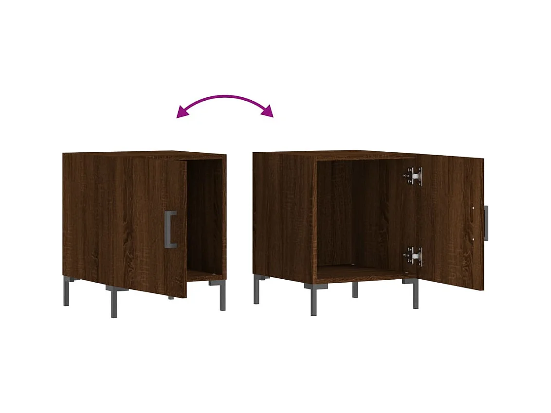 Mesitas de noche | Mesilla de noche 2 uds madera ingeniería marrón roble 40x40x50 cm