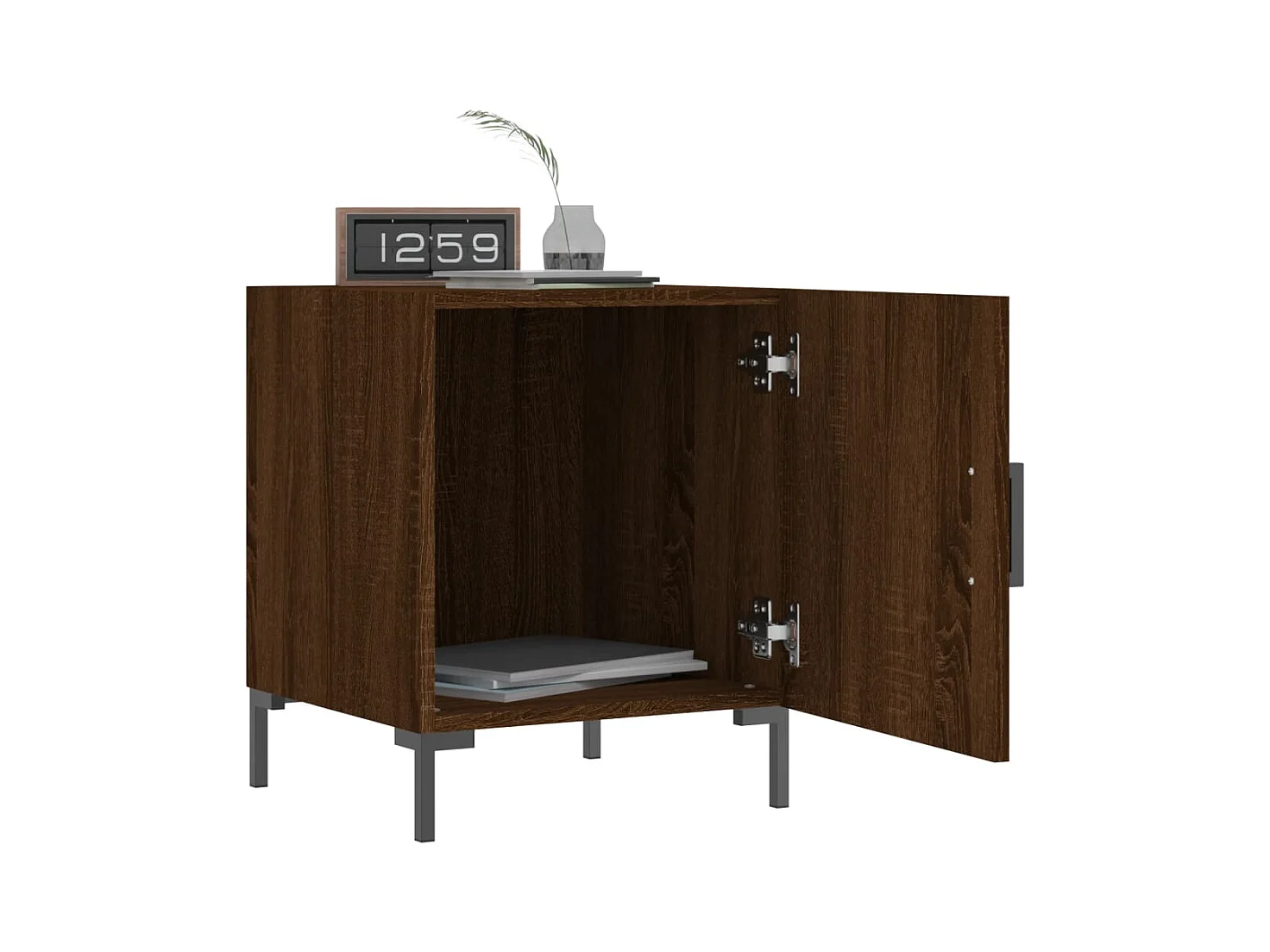 Mesitas de noche | Mesilla de noche 2 uds madera ingeniería marrón roble 40x40x50 cm