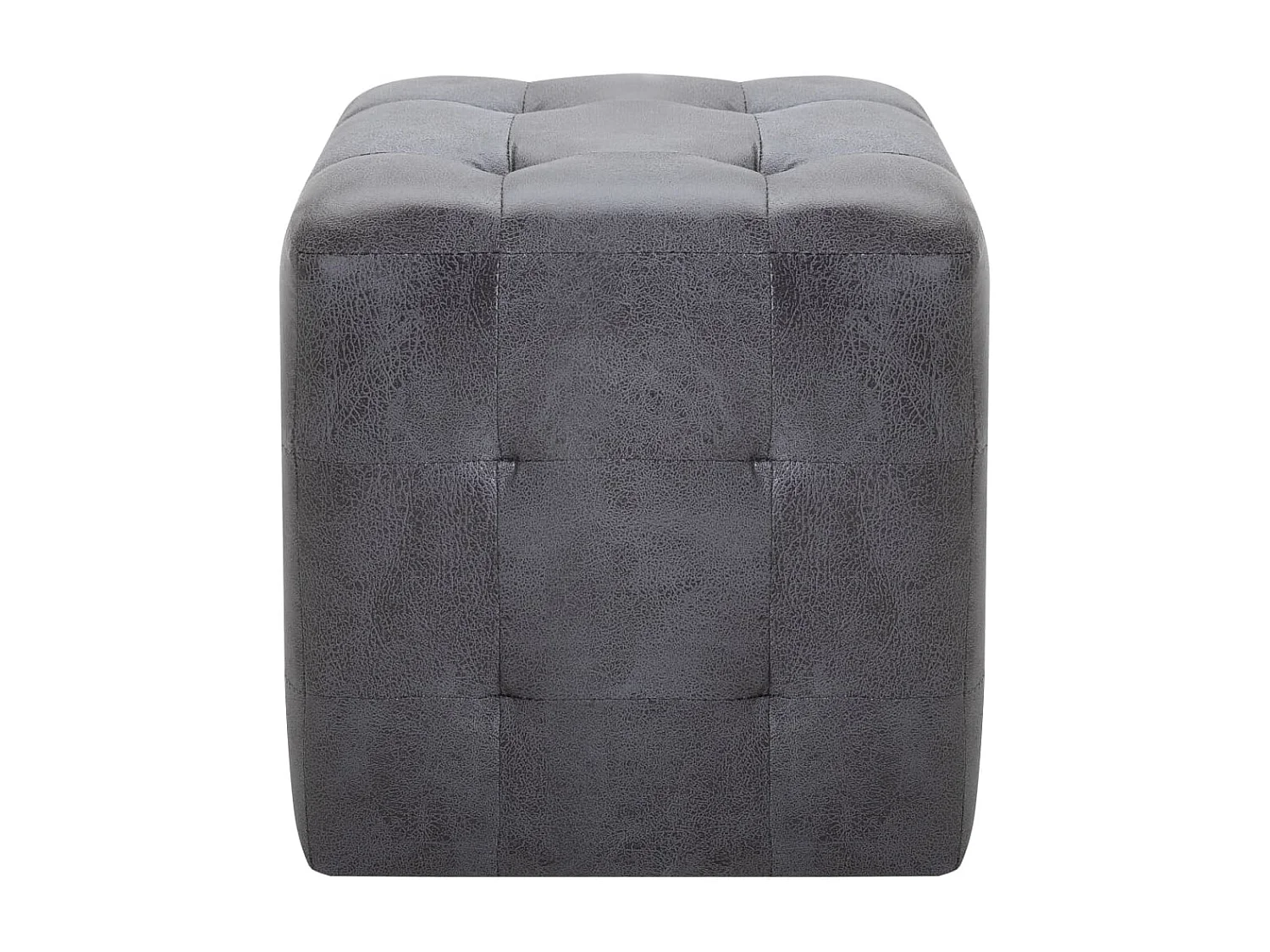 Nachttisch 2er Set-Beistelltisch-Nachttischkommode Grau 30x30x30 cm Wildleder-Optik SHL55138