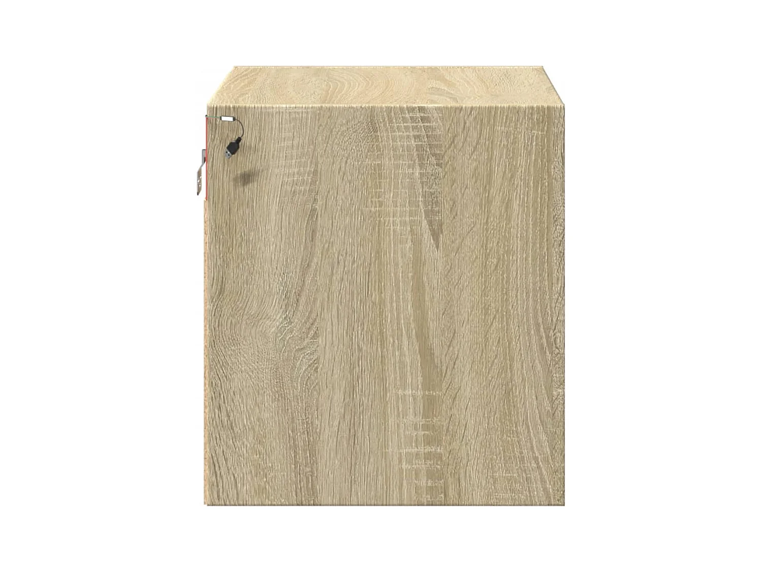 Mesita de noche | Mesilla de noche de pared con luces LED roble Sonoma