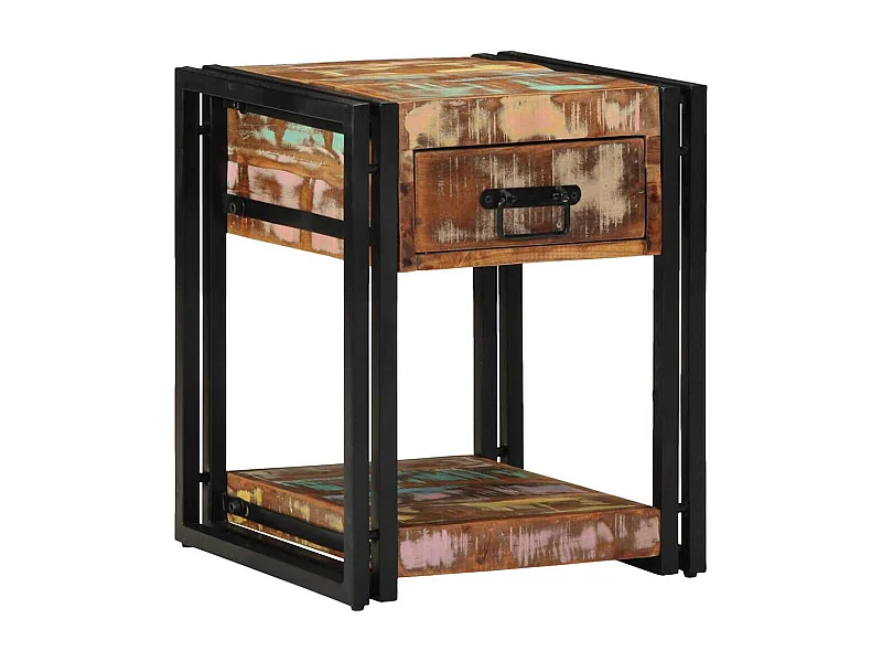 Table de chevet-Table de Nuit 40x40x50 cm bois de récupération massif