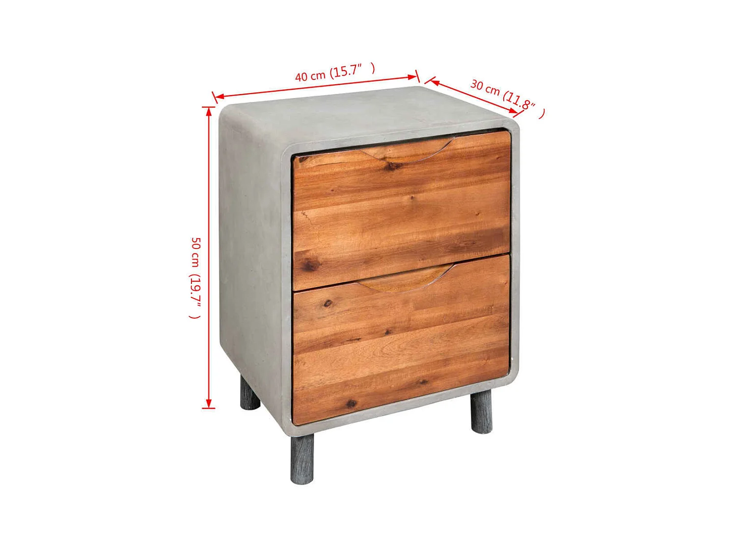 Table de chevet-Table d'appoint Bois d'acacia massif 40x30x50 cm