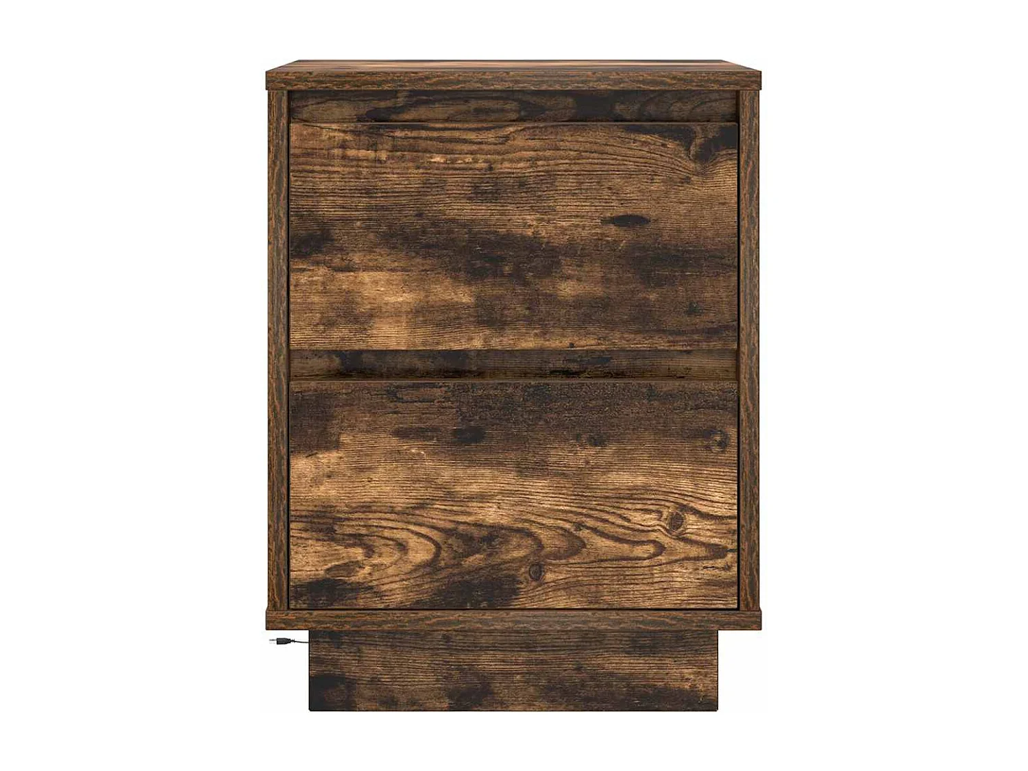 Nachttische mit LED-Leuchten 2er Set | Beistelltisch Räuchereiche 38x34x50 cm SHL20559