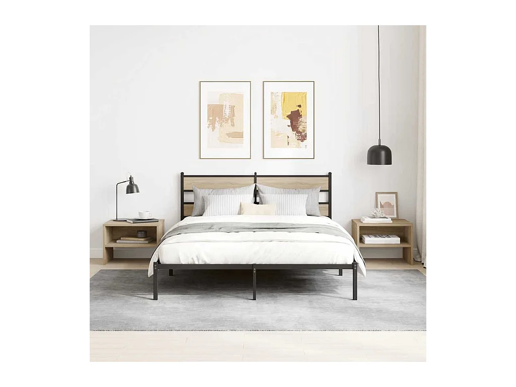 Mesita de noche | Mesilla de noche madera contrachapada roble sonoma 40x30x30 cm