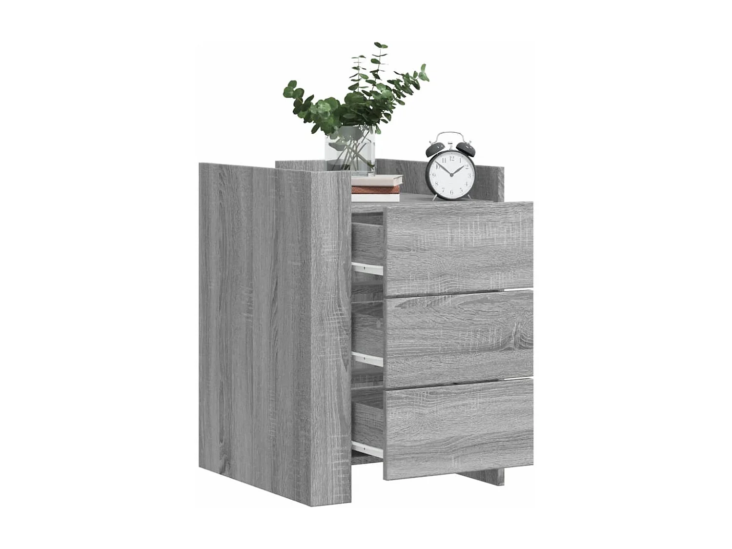 Nachttisch-Beistelltisch-Nachtschrank Grau Sonoma 45x50x65 cm Holzwerkstoff SHL7009