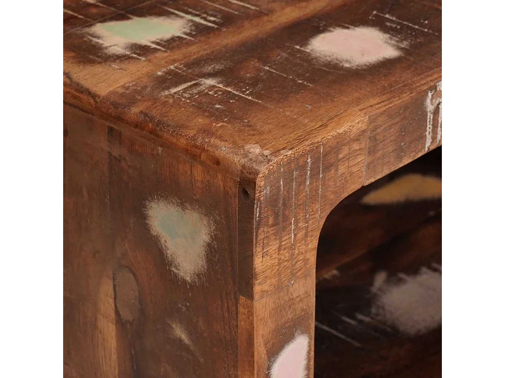 Nachttisch-Beistelltisch 45 x 30 x 24 cm Massives Altholz SHL78559