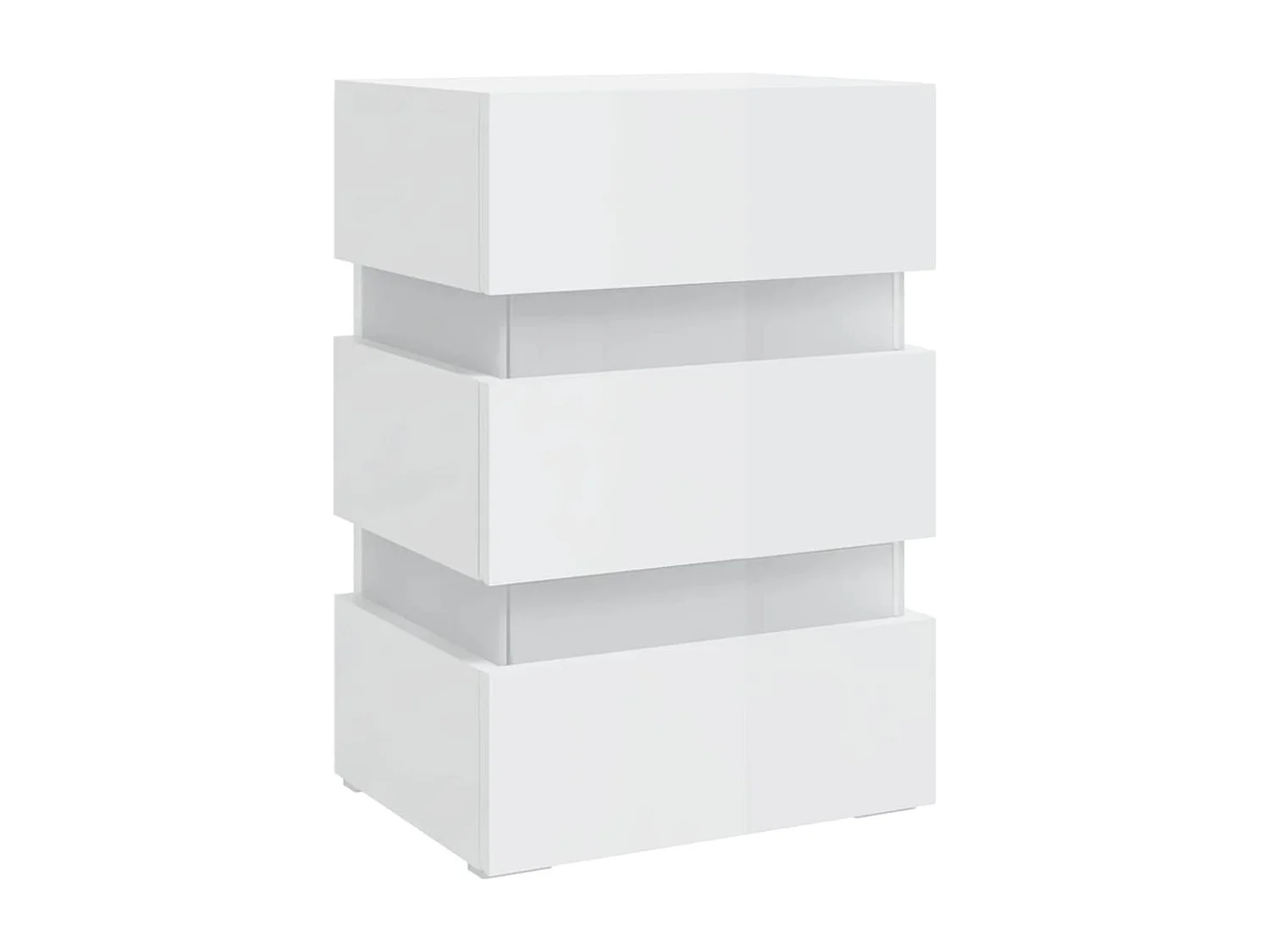 LED-Nachttisch Hochglanz-Weiß 45x35x67 cm Holzwerkstoff SHL89221