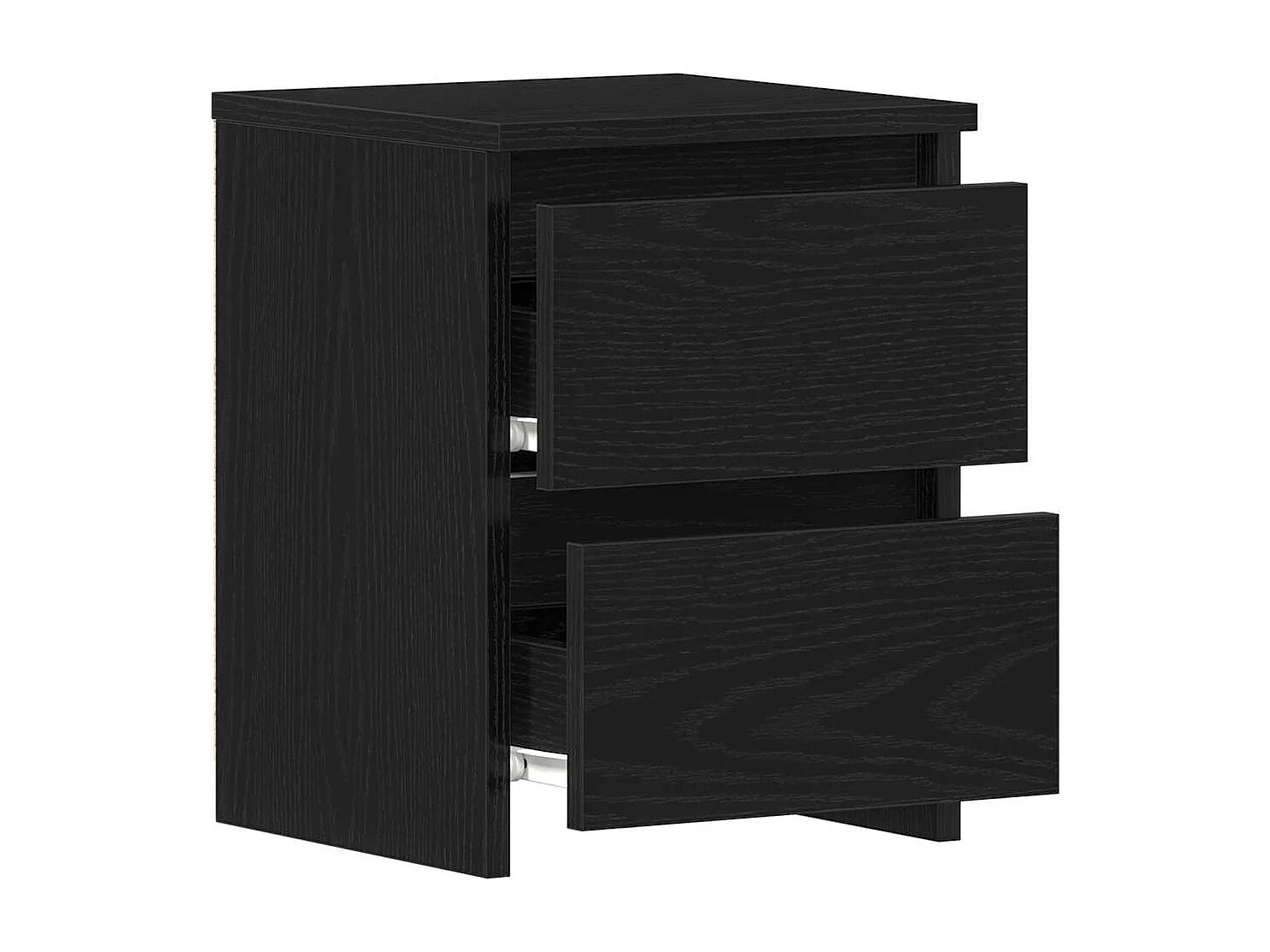 Nachtkastje | Bijzettafel Modern | Opbergkastje met lade Zwart eiken 30 x 30 x 40 cm Bewerkt hout