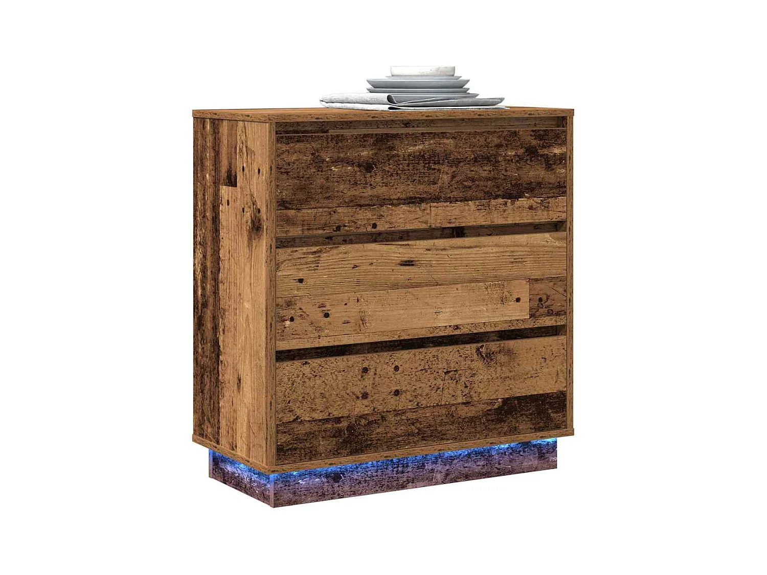 Mesita de Noche | Armario de Noche con cajón con Madera vieja 71x34.5x75 cm