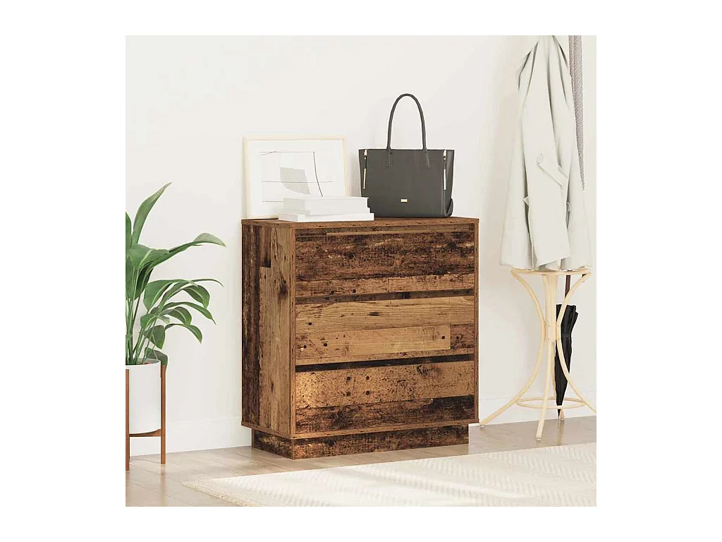 Mesita de Noche | Armario de Noche con cajón con Madera vieja 71x34.5x75 cm