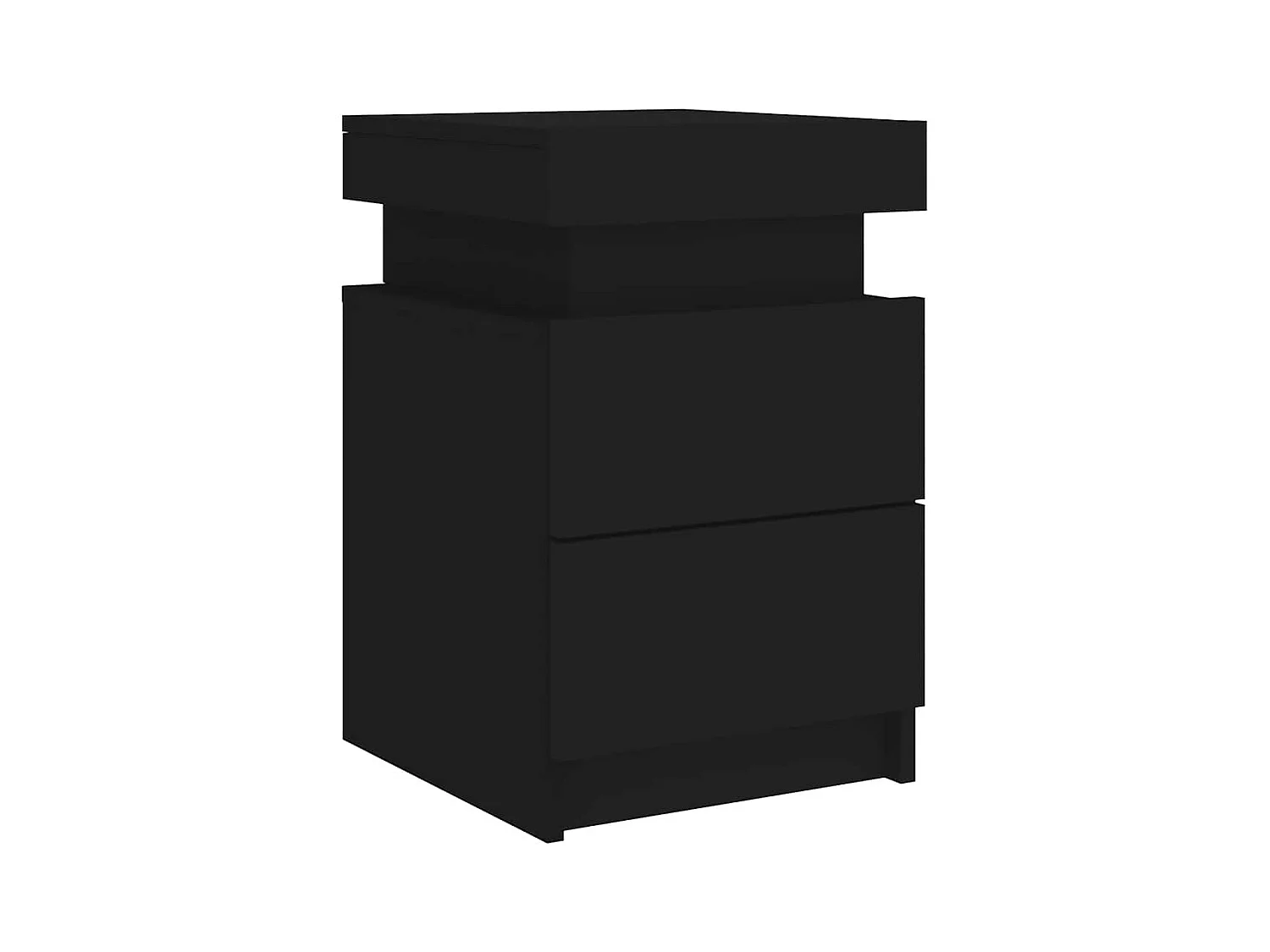 Mesitas de noche | Mesilla de noche con luces LED 2 unidades negro 35x39x55 cm