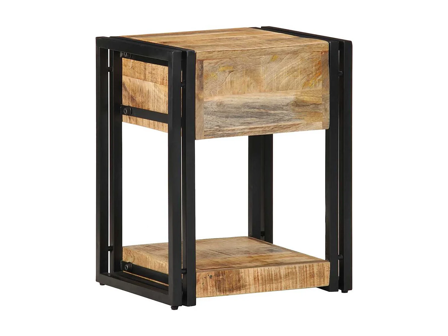 Nachttisch-Beistelltisch 40x35x50 cm Raues Massivholz Mango SHL45957
