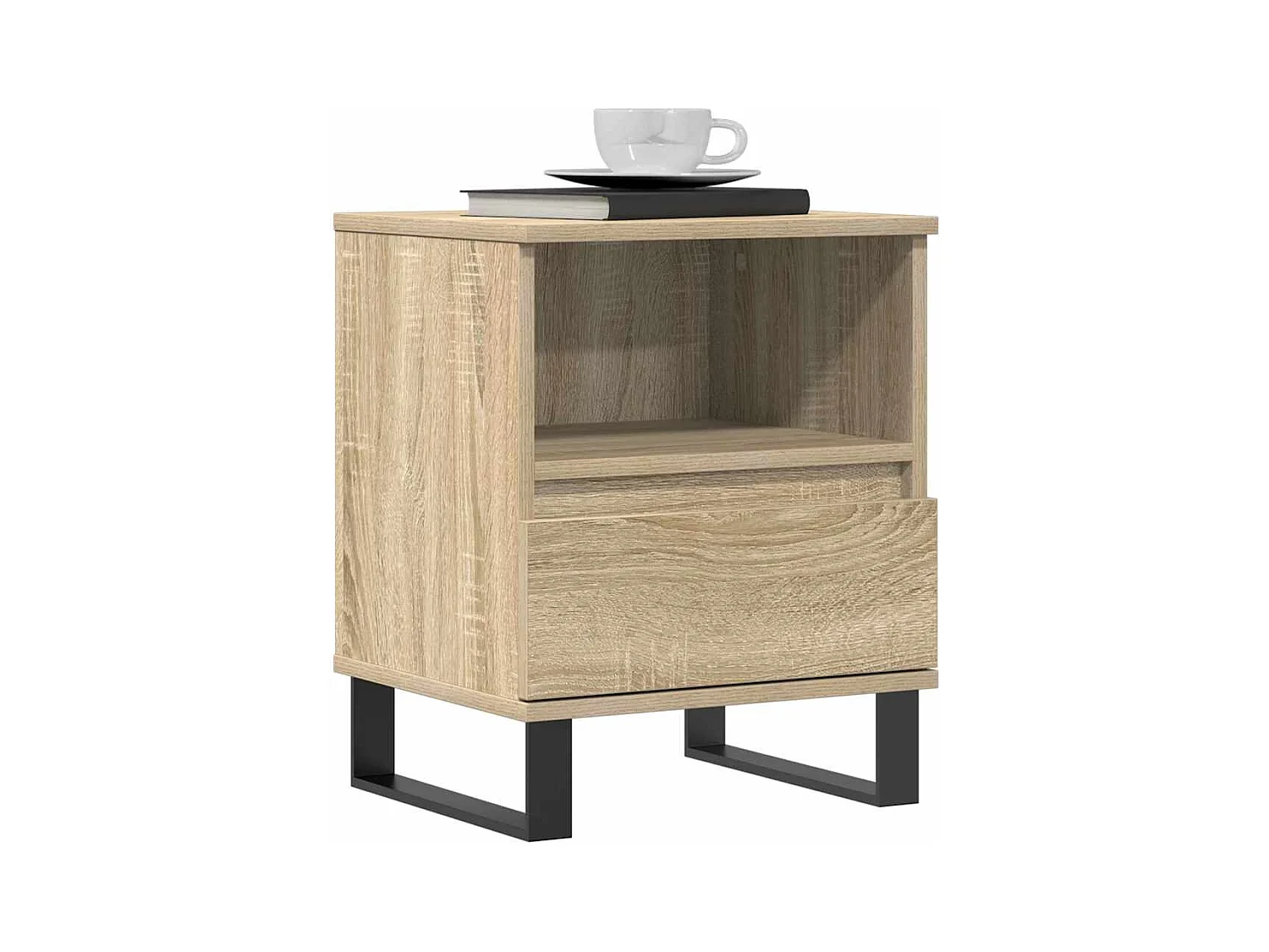 Mesitas de noche | Mesilla de noche 2 uds madera ingeniería roble Sonoma 40x35x50 cm