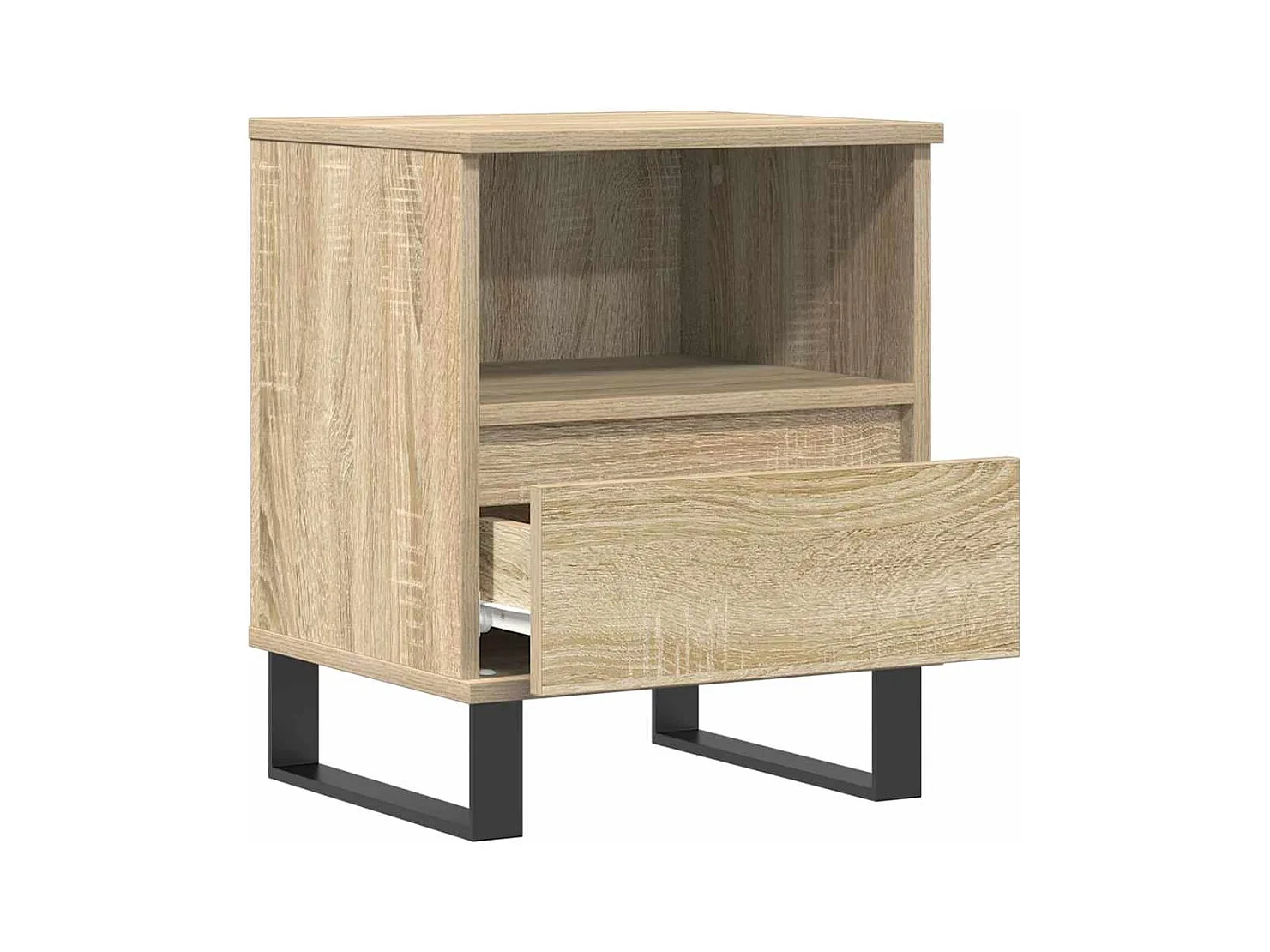 Mesitas de noche | Mesilla de noche 2 uds madera ingeniería roble Sonoma 40x35x50 cm