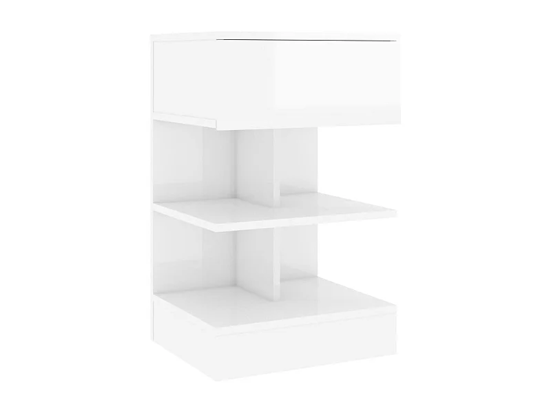 Table de chevet-Petite Table d'appoint Blanc brillant 40x35x65 cm Bois d’ingénierie