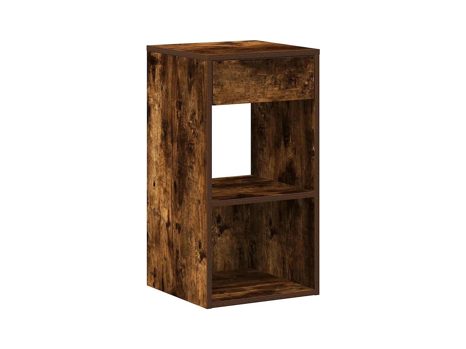 Mesilla de noche | Mesita de noche con cajón roble ahumado 35x34x66,5 cm