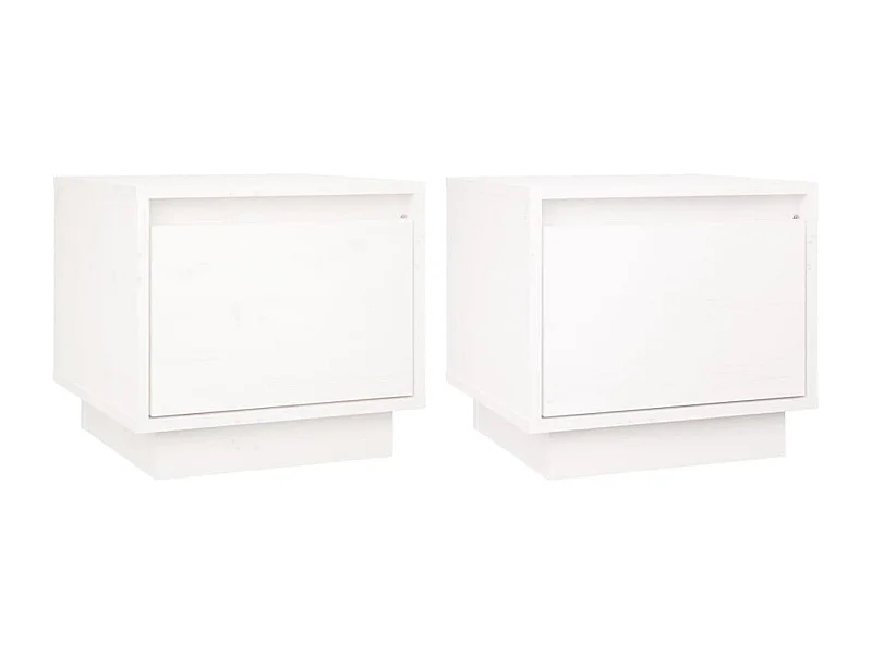 Mesitas de noche | Mesilla de noche 2 uds madera maciza de pino blanco 35x34x32 cm