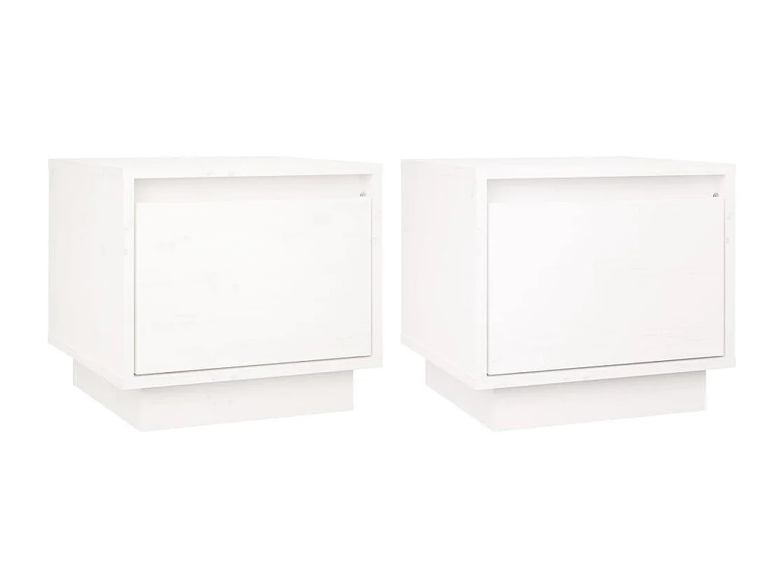 Mesitas de noche | Mesilla de noche 2 uds madera maciza de pino blanco 35x34x32 cm