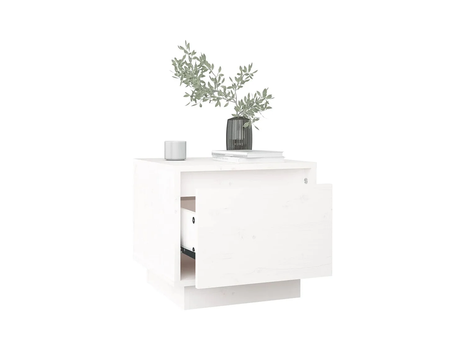 Mesitas de noche | Mesilla de noche 2 uds madera maciza de pino blanco 35x34x32 cm