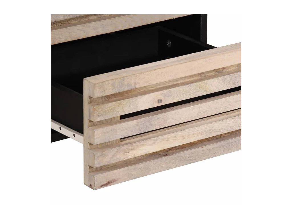 Mesitas de noche | Mesilla de noche 2 uds madera de mango blanqueado 40x34x46 cm