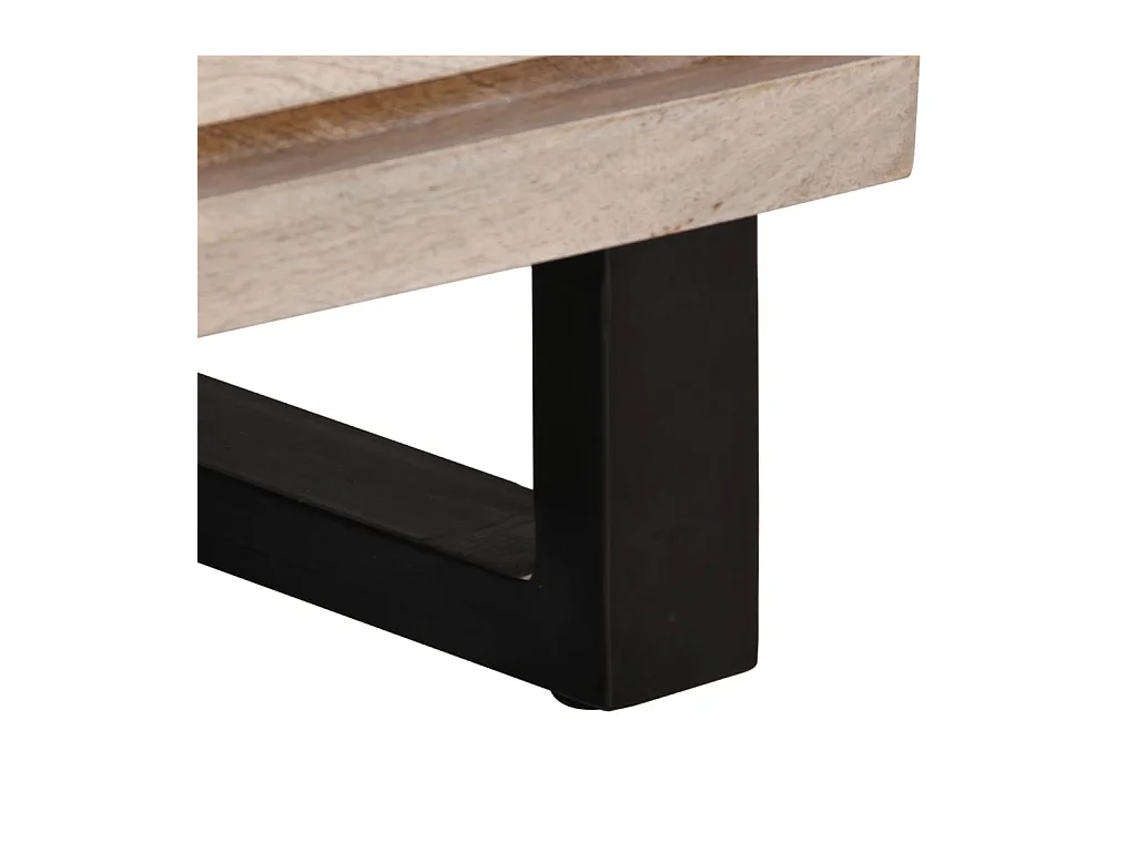 Mesitas de noche | Mesilla de noche 2 uds madera de mango blanqueado 40x34x46 cm