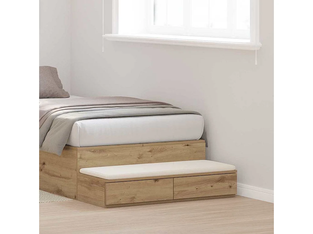 Gavetas de cama carvalho artisiano 100x36.5x16.5 cm