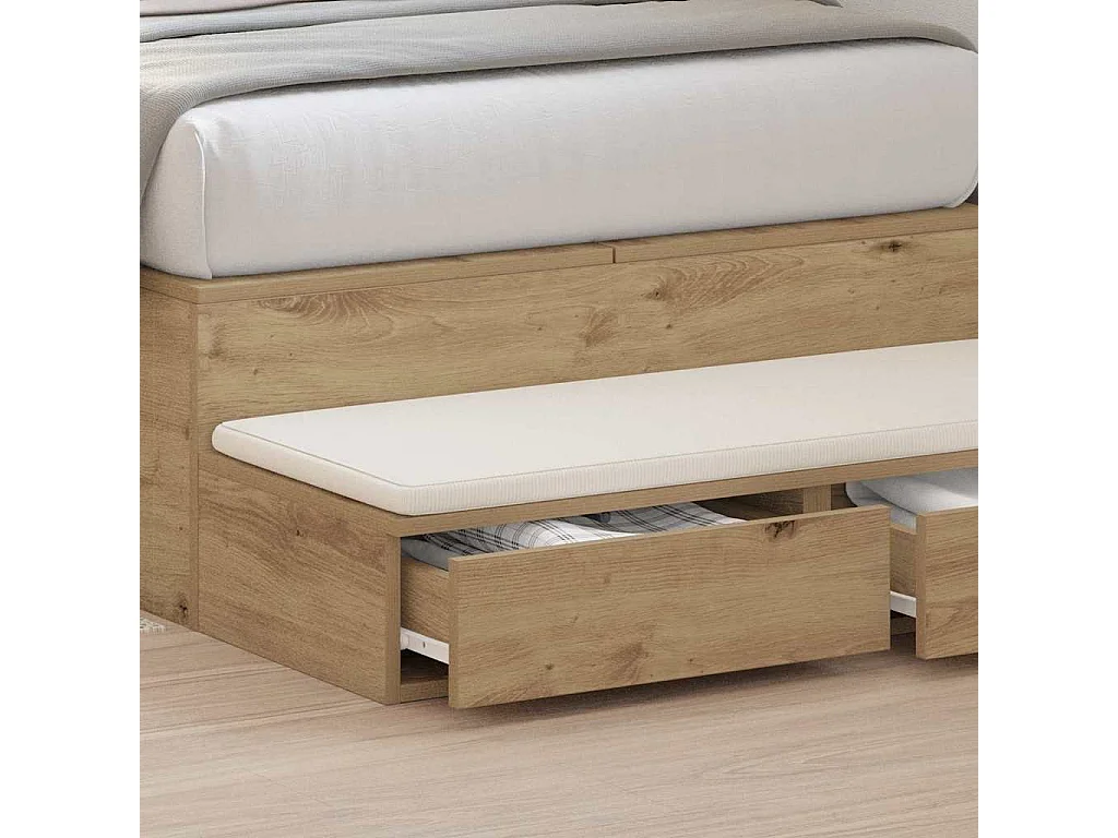 Gavetas de cama carvalho artisiano 100x36.5x16.5 cm