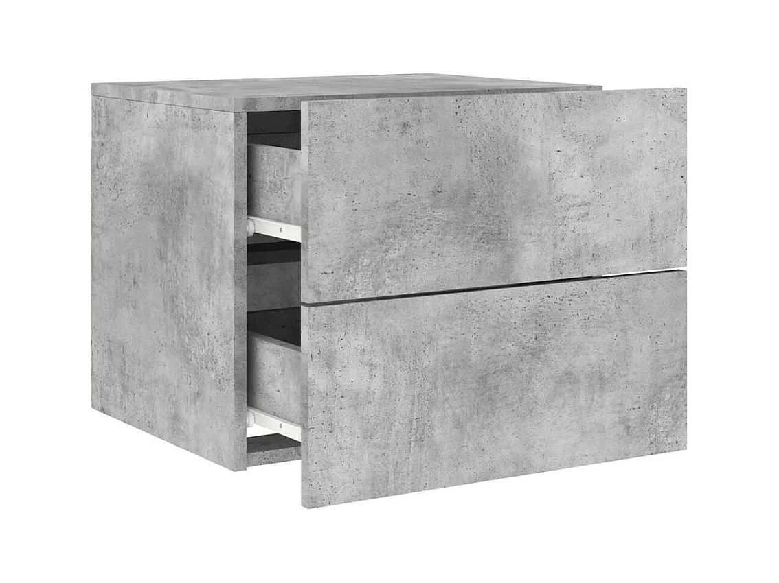 Mesita de noche | Mesilla de noche de pared con luces LED gris hormigón