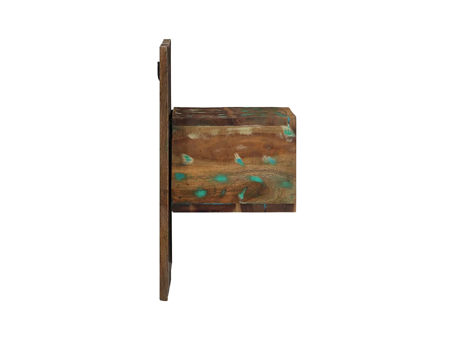 Mesa de Cabeceira | Criado-mudo Moderno multicor 50x27x50cm madeira maciça recuperada