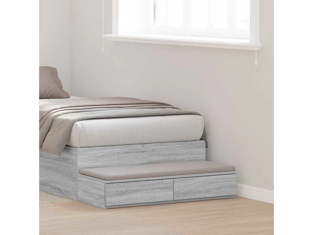 Gavetas de cama com gaveta Sonoma cinzento 80x36.5x16.5 cm