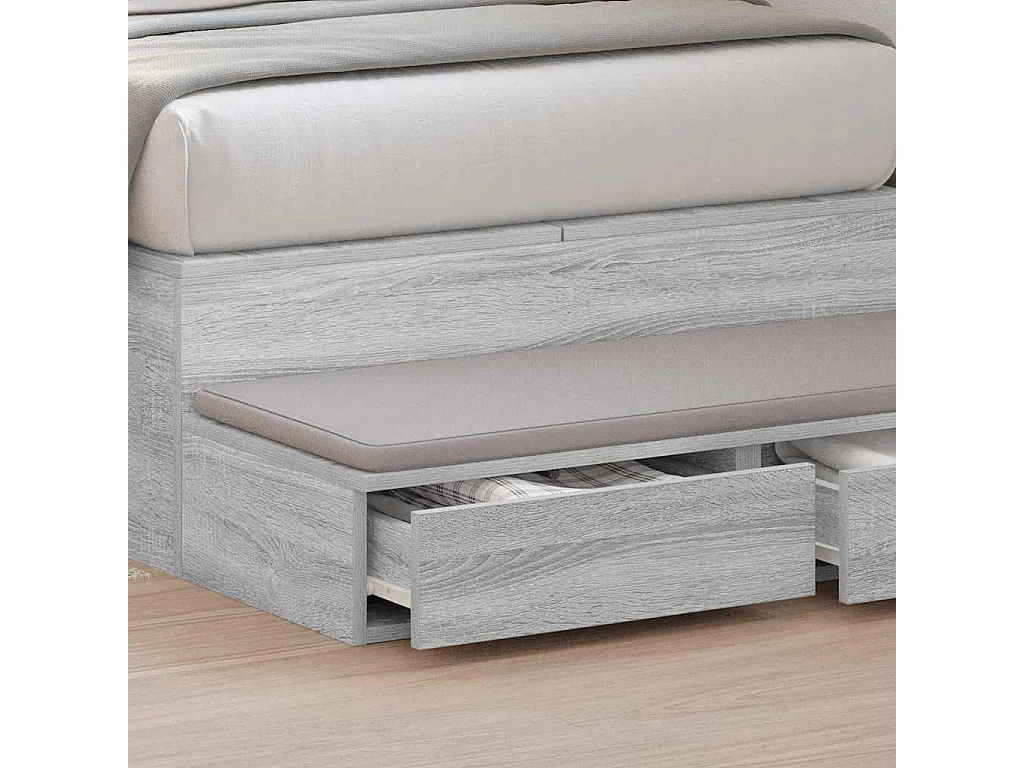 Gavetas de cama com gaveta Sonoma cinzento 80x36.5x16.5 cm