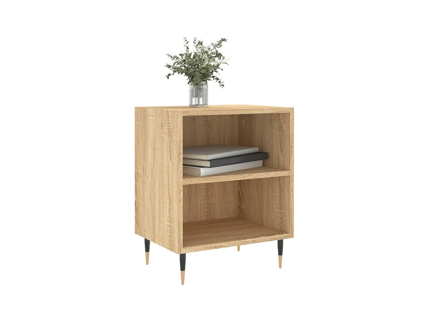 Mesitas de noche | Mesilla de noche 2 uds madera ingeniería roble Sonoma 40x30x50 cm