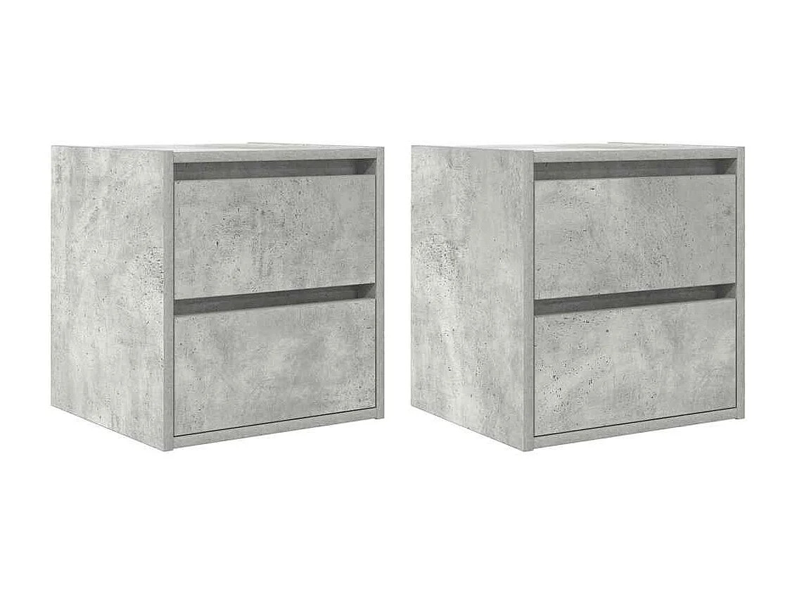 Mesa de cabeceira parede 2 peças 38x34x40 cm cinza cimento