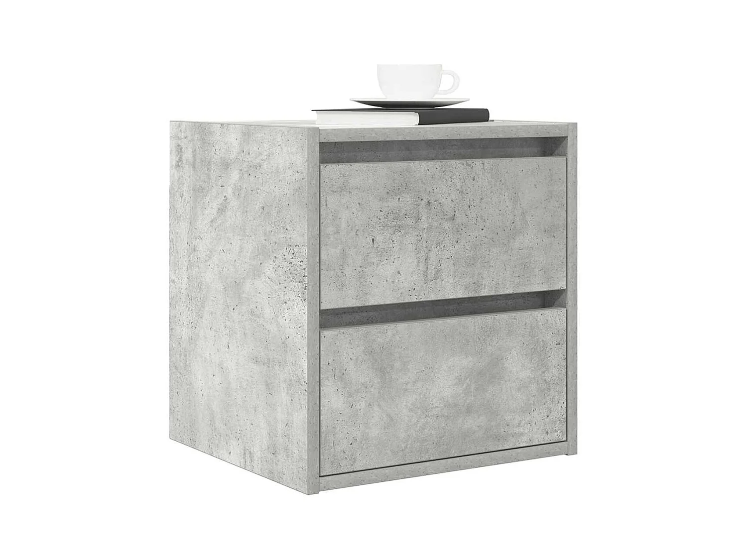 Mesa de cabeceira parede 2 peças 38x34x40 cm cinza cimento