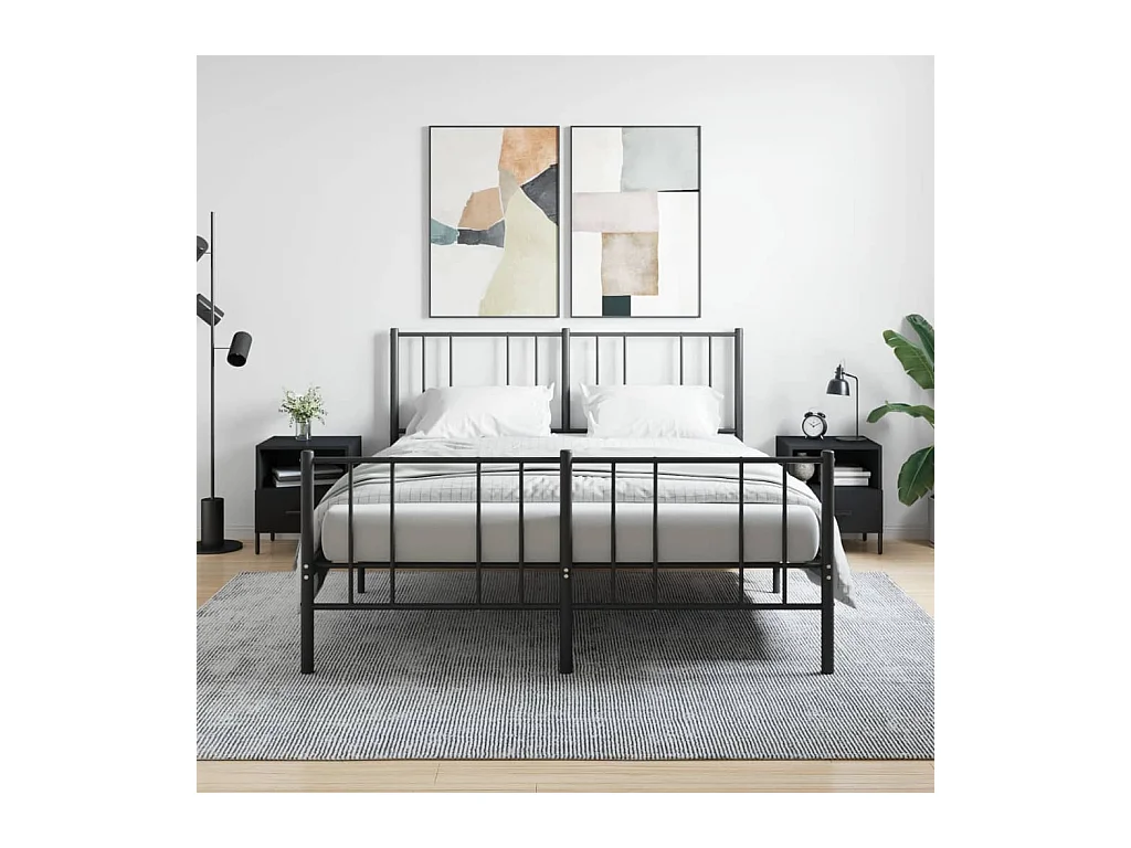 Mesitas de noche | Mesilla de noche 2 uds madera ingeniería negro 40x35x47,5 cm