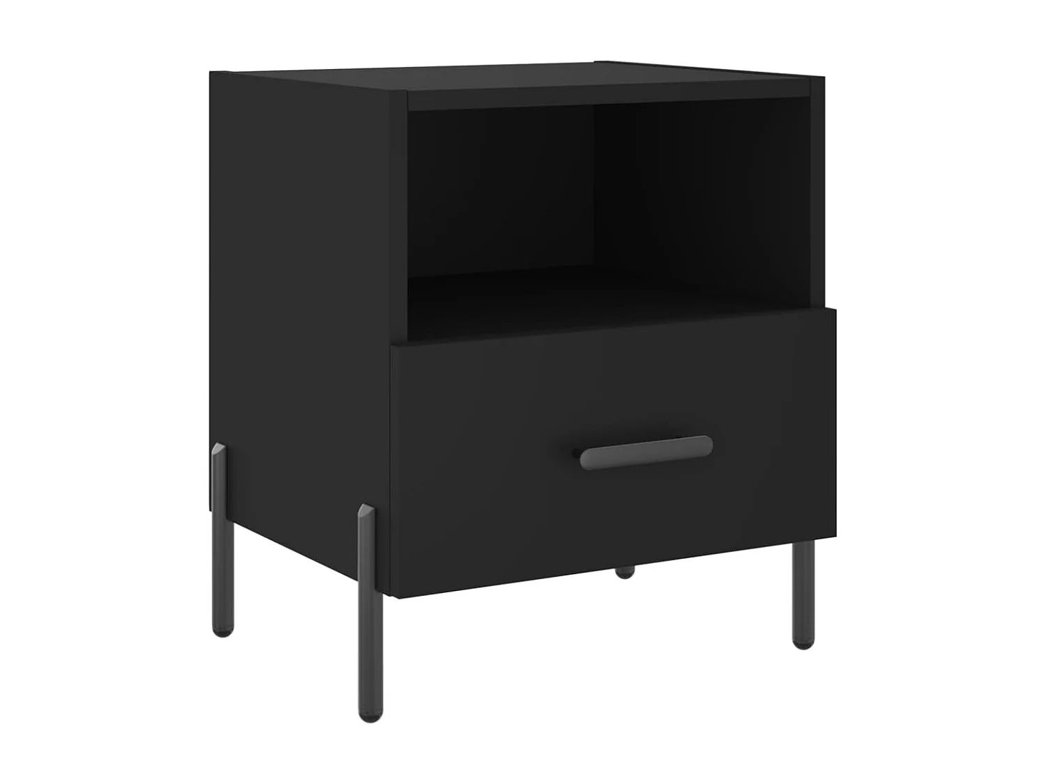 Mesitas de noche | Mesilla de noche 2 uds madera ingeniería negro 40x35x47,5 cm