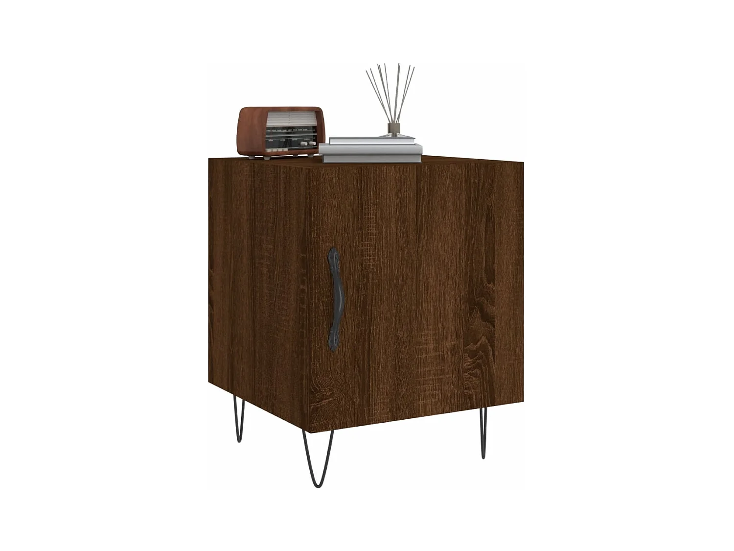 Mesa de Cabeceira Moderna 2 peças 40x40x50cm deriv. madeira carvalho castanho