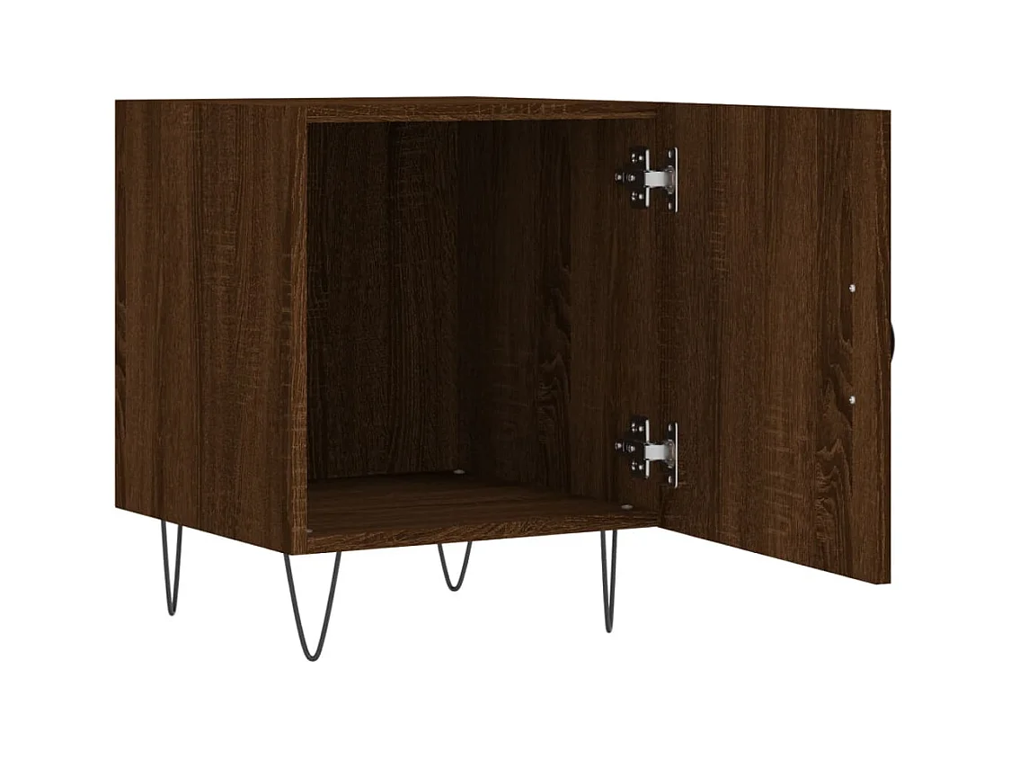 Mesa de Cabeceira Moderna 2 peças 40x40x50cm deriv. madeira carvalho castanho