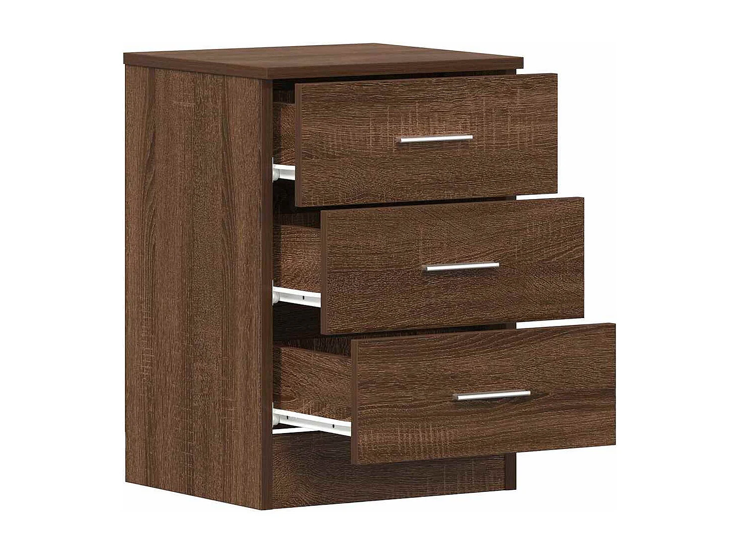 Mesita de noche | Mesilla de noche madera contrachapada marrón roble 38x35x56 cm